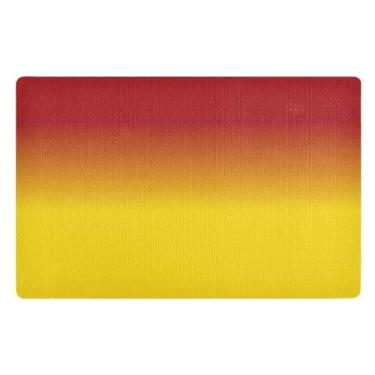 Imagem de GAIGEO Capacho gradiente amarelo laranja antiderrapante para entrada de casa, tapete de entrada de porta 81 x 50