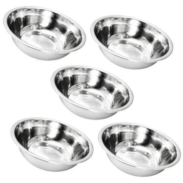Imagem de Kit 5 Tigela Bacia Bowl De Inox Redonda com Capacidade de 750mL Cozinh