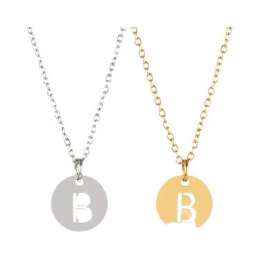 Imagem de Colar De Nome Com Iniciais Em Aço Inoxidável Para Mulheres, Pingente R