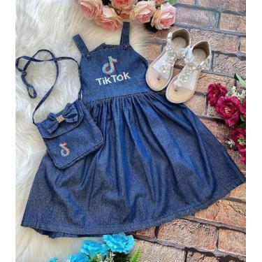 Imagem de Vestido Princesa Belli Jeans Tik Tok - Tecido Misto com Forro, 4
