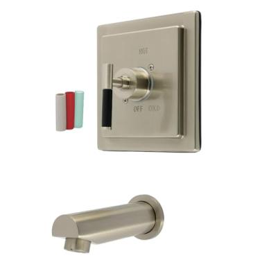 Imagem de Kingston Brass KB8658CKLTO Kaiser Torneira de banheira equilibrada de pressão de manípulo único, níquel escovado