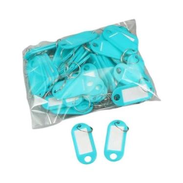 Imagem de Etiquetas Coloridas Para Chaveiro 50 Peças Identificação Nome Endereço