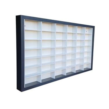 Imagem de Expositor 42 nichos para Carrinhos HotWheels - Preto com Branco