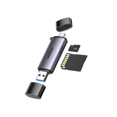 Imagem de Leitor Cartão Ugreen Cm185 Usb-c E Usb-a Tf/sd Cinza 2 Em 1 Cinza