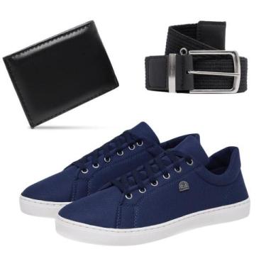 Imagem de Tênis Masculino Casual Confortável + Cinto e Carteira Social - Bless A