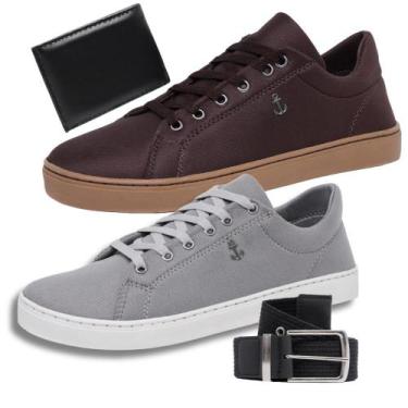 Imagem de Kit 2 Tênis Masculino Casual Slim + Cinto + Carteira Social - Bless Ac