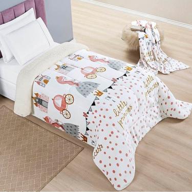 Imagem de Edredom Solteiro Coberdrom Infantil  Sherpa com Mantinha 1 Peça - Little Princess