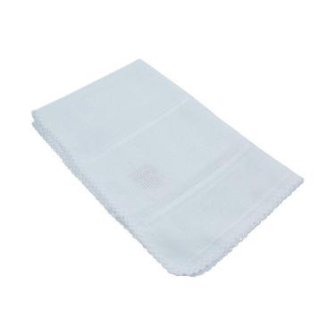 Imagem de Fraldinha De Boca Ponto Cruz Com Crochet 30x40cm Mabber Cinza