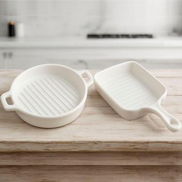 Imagem de Travessas Assadeiras Petisqueiras Cerâmica Servir Jogo 2pçs