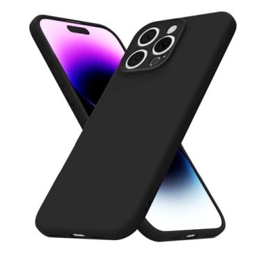 Imagem de uvcoat Capa de silicone para iPhone 14 Pro Max, capa fina de gel de borracha macia para mulheres e meninas, linda capa de telefone de TPU fosco com proteção total da câmera, design simples minimalista