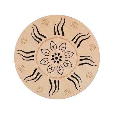 Imagem de Walmeck Tambor de Mão Instrumento de Percussão étnica Tambor Bambu Madeira Choupo para Suprimentos Festa Em Casa Música Onomatopaica Instrumento Portátil Mão Som (Desenho folha)