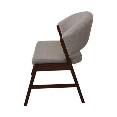 Imagem de Cadeira De Jantar Madeira Maciça Débora Linho Premium Castanho Bege Linho