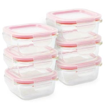 Imagem de Kit Mini Potes Herméticos De Vidro Tampa Com Trava 6 Peças - Wincy