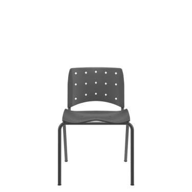 Imagem de Cadeira Fixa Ergoplax Secretária 4 Pés Slim Preta Plaxmetal