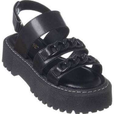 Imagem de Sandália Papete  Salto Tratorado Blogueiras Confort Bella Chic 020 Sin