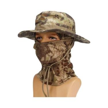 Imagem de Chapéu Boonie Camuflado Masculino Com Aba Larga E Dobrável, Protetor S