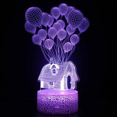 Imagem de Balão de ar quente 3D Night Light USB Colorful Touch para crianças - t