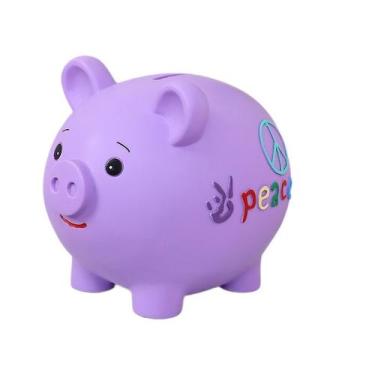 Imagem de Caixa de dinheiro de PVC Piggy Bank Creative Cartoon Pig 16x13x13cm - 