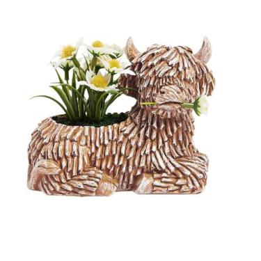 Imagem de Vaso para plantas animais de resina de vaca Flowerpot Creative Highlan
