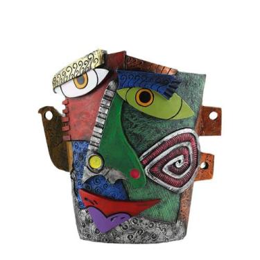 Imagem de Resina de vaso de flores estilo Picasso abstrata multicolorida 650g - 