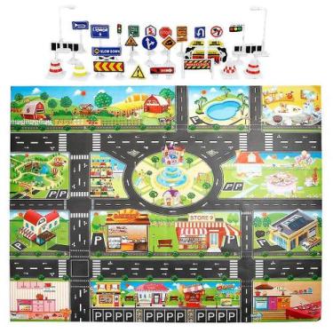 Imagem de Kids Play Mat City Road Buildings Parking Map Mapa da cena d - Gloome 