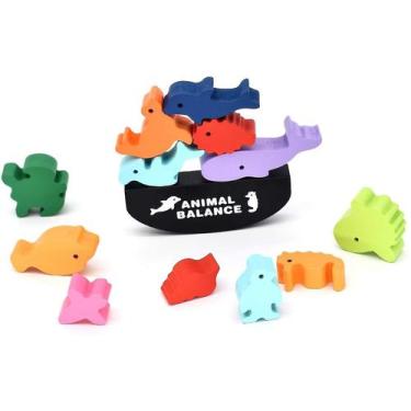 Imagem de Blocos de construção de madeira Balance Game Animal SHIZHI Boutique - 
