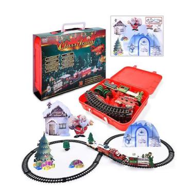 Imagem de Conjunto de trem de Natal de luzes e sons Railway Tracks Toy - Gloome 