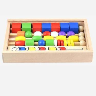 Imagem de Jogo educativo Wooden Geometric Color Math Learning Toy - Gloome Store