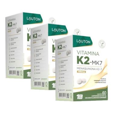 Imagem de KIT 3X Vitamina K2 (MK-7) 60 comprimidos - Lauton
