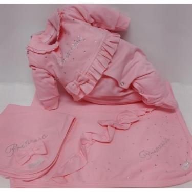 Imagem de Kit 3Pçs Luxo Bebê Menina Macacão Manta Algodão Lessa Kids-Feminino