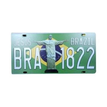 Imagem de Placa De Metal Vintage Com Bandeira Nacional Para Decoração De Garagem