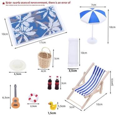 Imagem de Conjunto De Mini Guarda-Sóis Para Casa De Bonecas, Decoração De Verão,