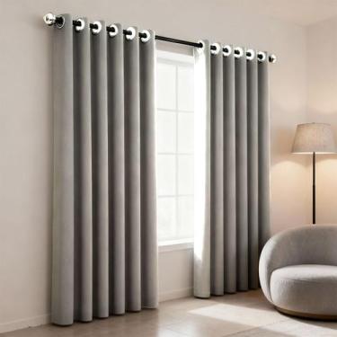 Imagem de Cortina Eclipse Cortaluz 100% Blackout Tecido 260x230 Camesa, Bege