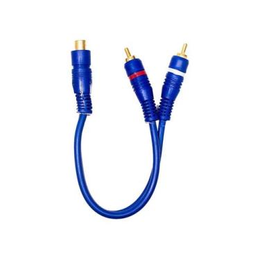 Imagem de Cabo Áudio Y1 Rca Fêmea + 2 Rca Macho Gold Azul - NWT