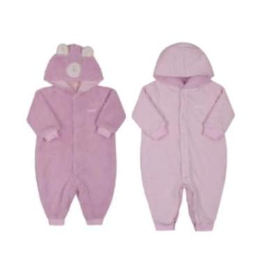Imagem de Macacão Luxo Dupla Face Bebê Menina Paraiso Inverno Rf 14527, Rosa, P 