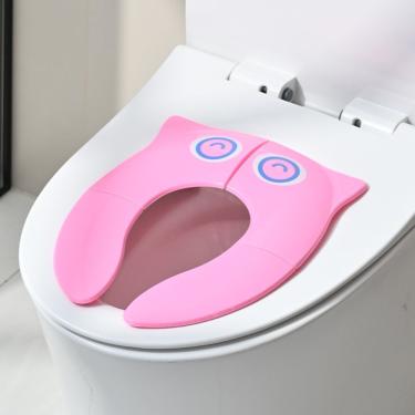 Imagem de Assento Sanitário Infantil Dobrável Redutor Portátil Antiderrapante Rosa Kloof