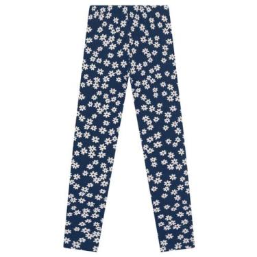 Imagem de Calça legging infantil menina em cotton Brandili, 4, Azul marinho