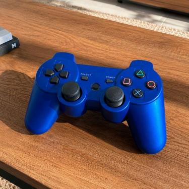 Imagem de Controle de Videogame Playstation Doubleshock PS3 para PS3 PC Smart TV com Dupla Vibração Azul