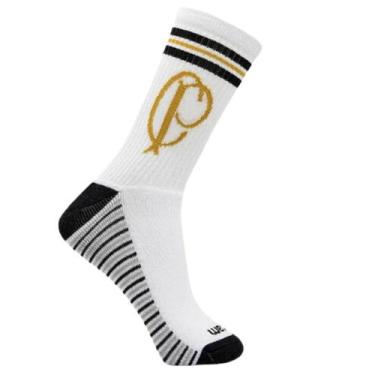 Imagem de Meia Rikam Masculina Corinthians Confortável Cano Médio Algodão 65600,