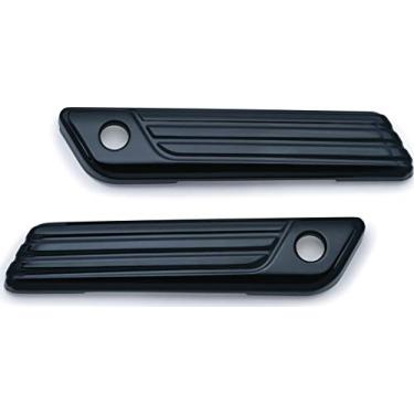 Imagem de Kuryakyn Acessório de realce de motocicleta 6987: Capas de dobradiça de alforje em três linhas para motocicletas Harley-Davidson Touring 2014-19, preto brilhante, 1 par
