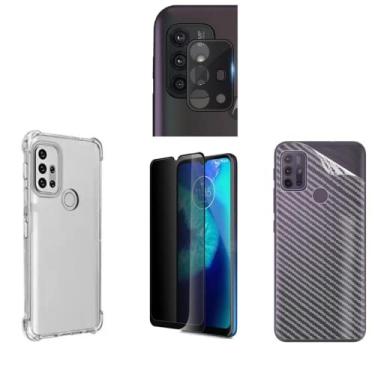 Imagem de Capa capinha Anti impacto Compatível Com Moto G10 + Película Privacidade + Camera + Pelicula carbono traseira (C7ARMOR)
