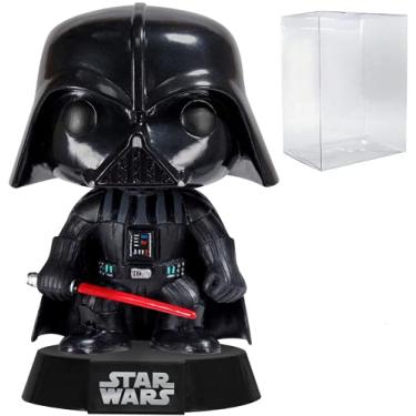 Imagem de POP Star Wars: Classic Darth Vader 01 Funko Pop Vinyl Figure (Bundled with Compatible Pop Box Protector Case), Multicolored, 3.75 inches