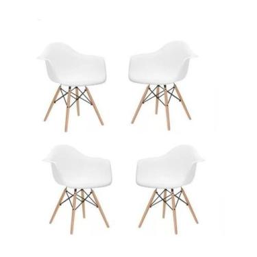 Imagem de 4 Cadeira Eames Dsw Com Braço  Pp Branca - Emporium Mlx
