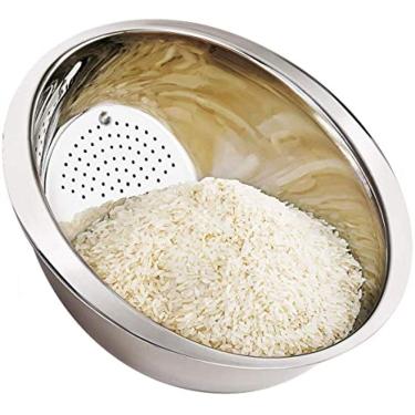 Imagem de Escorredor de Arroz Lavador Aço Inox 26cm Brilhoso 