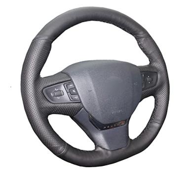 Imagem de JEZOE Capa de volante costurada à mão de couro, para Citroen C3 C3-XR C4 2015-2019 Peugeot 408 2014-2019 Traveler 2016 Acessórios