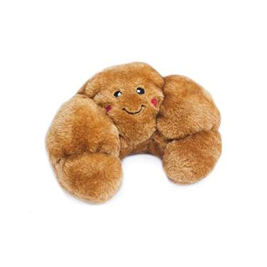 Imagem de ZippyPaws - Brinquedo para cães Nomz Plush Squeaker para o filhote de comida - Croissant