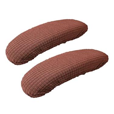 Imagem de Fenteer Capas elásticas para apoio de braço para cadeira de escritório, protetor de descanso de braço de cotovelo, café