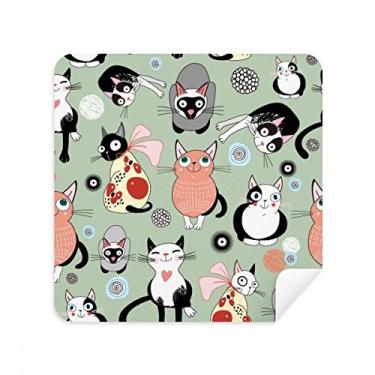 Imagem de Animal Pet Fofo Gato Família Óculos Pano Limpador de Tela Tecido Camurça Pacote com 2