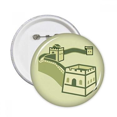Imagem de Great Wall China Pattern Alfinetes redondos crachá botão emblema decoração acessório 5 peças