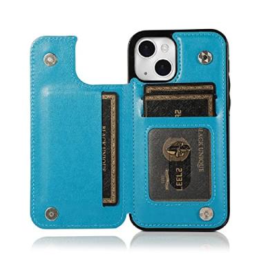 Imagem de Estojo de couro com fivela dupla para carteira para iPhone 14 Pro Max 13 Pro Max 12 Pro Max 11 Pro Max SE 2022 XS Max 8 7 6 6S Plus 5S, azul, para iPhone 5 5S SE